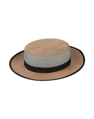 Emporio Armani Woman Hat Sand Size 7 ¼ Polypropylene, Polyester In Beige