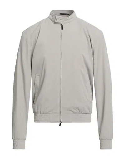 Emporio Armani Man Jacket Beige Size 44 Polyester, Elastane In Gray