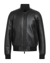 Emporio Armani Man Jacket Midnight Blue Size 46 Lambskin In Black