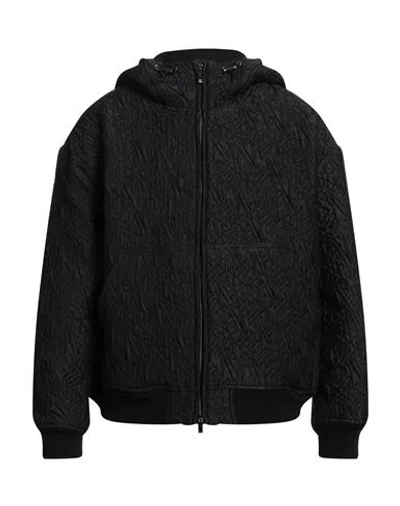 Emporio Armani Man Jacket Black Size 40 Polyester, Wool, Acrylic