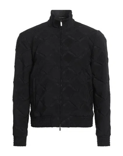Emporio Armani Man Jacket Black Size 42 Polyester, Polyamide, Elastane