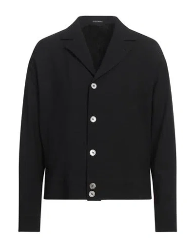 Emporio Armani Man Jacket Black Size 44 Wool, Polyester, Elastane
