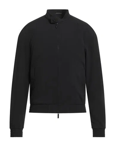 EMPORIO ARMANI EMPORIO ARMANI MAN JACKET BLACK SIZE 48 POLYESTER, ELASTANE