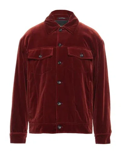 Emporio Armani Man Jacket Brick Size 46 Cotton In Red