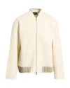 Emporio Armani Man Jacket Cream Size L Cotton, Polyester, Elastane In White