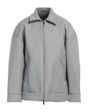 Emporio Armani Man Jacket Grey Size 40 Virgin Wool, Polyamide, Polyester In Grey