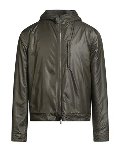 Emporio Armani Man Jacket Military Green Size 44 Polyester, Viscose, Elastane