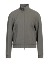 Emporio Armani Man Jacket Military Green Size 46 Virgin Wool, Polyamide, Elastane In Gray