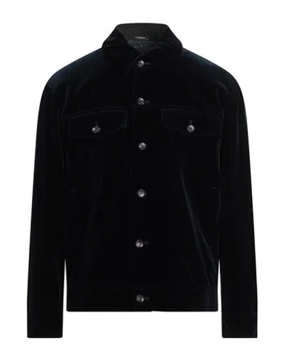 Emporio Armani Man Jacket Navy Size 46 Cotton In Black