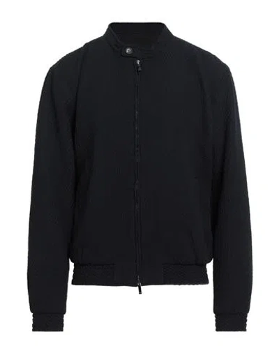 Emporio Armani Man Jacket Navy Size 46 Virgin Wool, Elastane In Blue