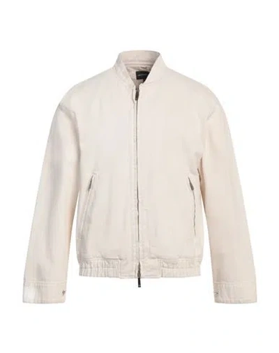 Emporio Armani Man Jacket Off White Size L Cotton
