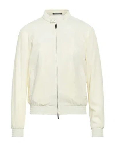 Emporio Armani Man Jacket Pastel Yellow Size 44 Polyester, Elastane In Neutral
