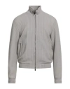 Emporio Armani Man Jacket Taupe Size 42 Virgin Wool, Polyamide, Elastane In Gray