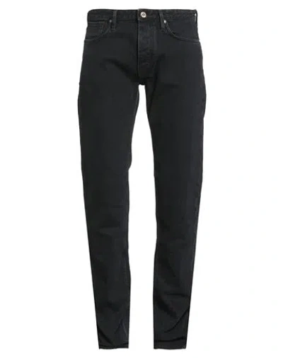 EMPORIO ARMANI EMPORIO ARMANI MAN JEANS BLACK SIZE 33W-34L COTTON, ELASTANE