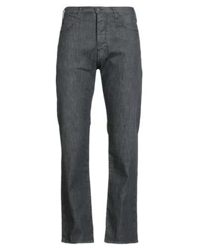 Emporio Armani Man Jeans Black Size 34w-32l Cotton, Elastane In Blue