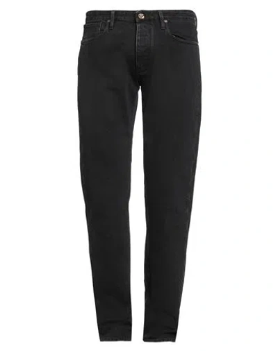Emporio Armani Man Jeans Black Size 34w-34l Cotton, Elastane