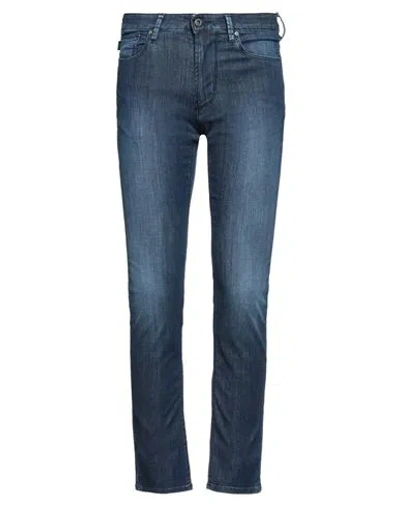 Emporio Armani Man Jeans Blue Size 29w-30l Cotton, Elastomultiester, Elastane