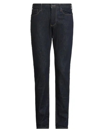 Emporio Armani Man Jeans Blue Size 30w-34l Cotton, Elastane