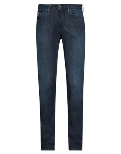 Emporio Armani Man Jeans Blue Size 33 Cotton, Elastomultiester, Elastane
