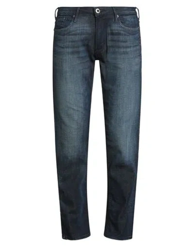 Emporio Armani Man Jeans Blue Size 34w-32l Cotton, Elastane