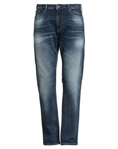 Emporio Armani Man Jeans Blue Size 34w-32l Cotton, Elastane