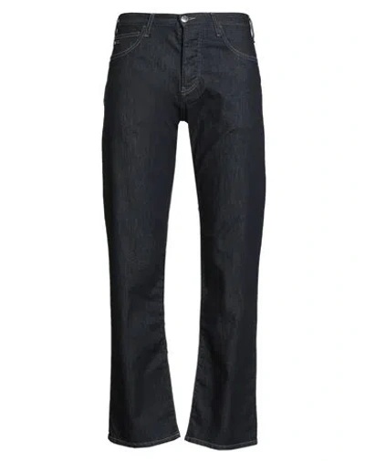 Emporio Armani Man Jeans Blue Size 34w-32l Cotton, Elastane