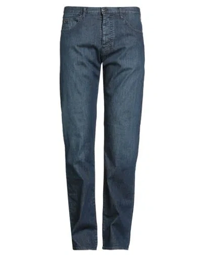 Emporio Armani Man Jeans Blue Size 34w-32l Cotton, Elastane
