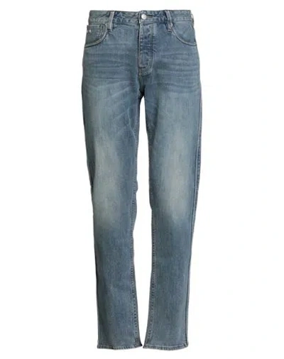 Emporio Armani Man Jeans Blue Size 34w-32l Cotton, Elastane In Black