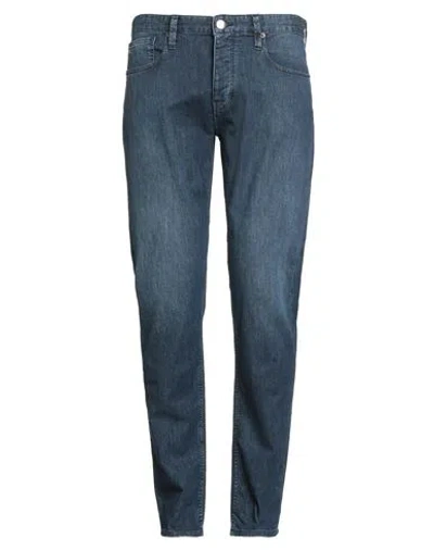 Emporio Armani Man Jeans Blue Size 34w-32l Cotton, Elastane