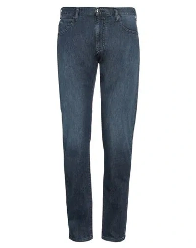 Emporio Armani Man Jeans Blue Size 33w-32l Cotton, Elastane