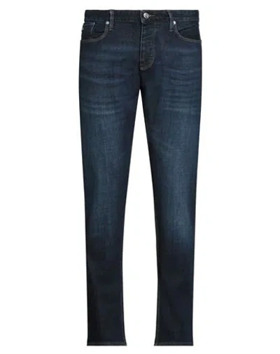 Emporio Armani Man Jeans Blue Size 36w-32l Cotton, Elastane