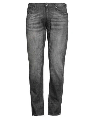 Emporio Armani Man Jeans Charcoal Size 34w-32l Cotton, Elastane In Gray