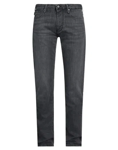 Emporio Armani Man Jeans Lead Size 31w-34l Cotton, Elastane In Gray
