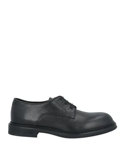 Emporio Armani Man Lace-up Shoes Black Size 11 Leather