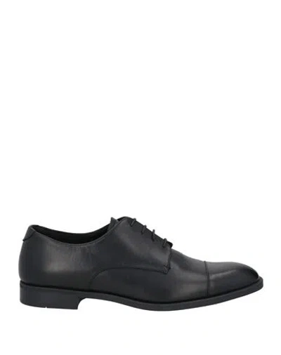 Emporio Armani Man Lace-up Shoes Black Size 8.5 Leather
