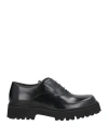 Emporio Armani Man Lace-up Shoes Black Size 9 Calfskin In Black