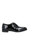 Emporio Armani Man Lace-up Shoes Black Size 13 Calfskin In Black