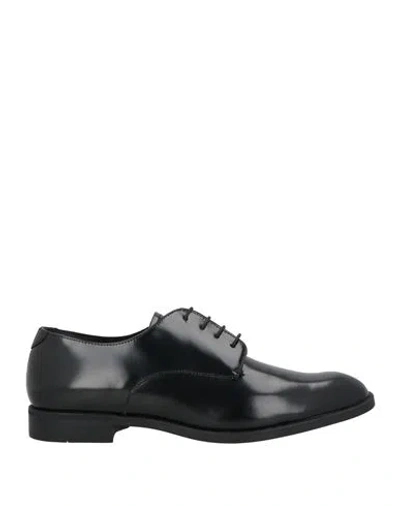 Emporio Armani Man Lace-up Shoes Black Size 9 Leather