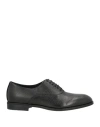 Emporio Armani Man Lace-up Shoes Black Size 9 Leather In Black