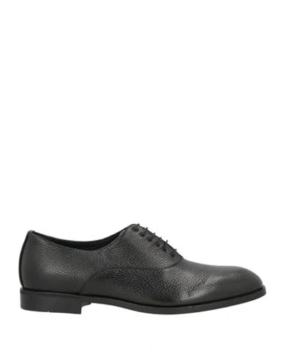Emporio Armani Man Lace-up Shoes Black Size 9 Leather