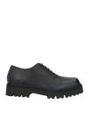 Emporio Armani Man Lace-up Shoes Midnight Blue Size 9 Leather In Multi
