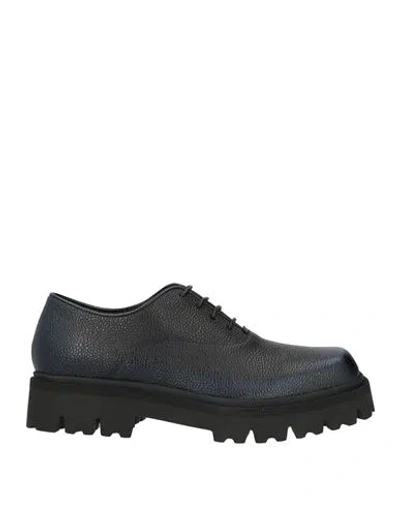 Emporio Armani Man Lace-up Shoes Midnight Blue Size 9 Leather In Multi