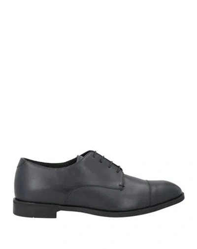 Emporio Armani Man Lace-up Shoes Navy Size 9 Calfskin