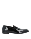 Emporio Armani Man Loafers Black Size 8.5 Calfskin In Black