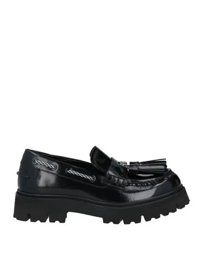 Emporio Armani Man Loafers Black Size 8.5 Leather
