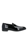 Emporio Armani Man Loafers Black Size 8.5 Calfskin In Black