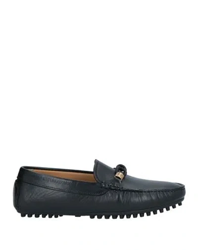 Emporio Armani Man Loafers Black Size 9 Leather