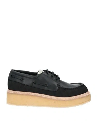 Emporio Armani Man Loafers Black Size 9 Leather, Textile Fibers