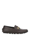 Emporio Armani Man Loafers Dark Brown Size 9 Calfskin In Multi