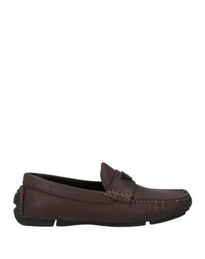 Emporio Armani Man Loafers Dark Brown Size 9 Leather